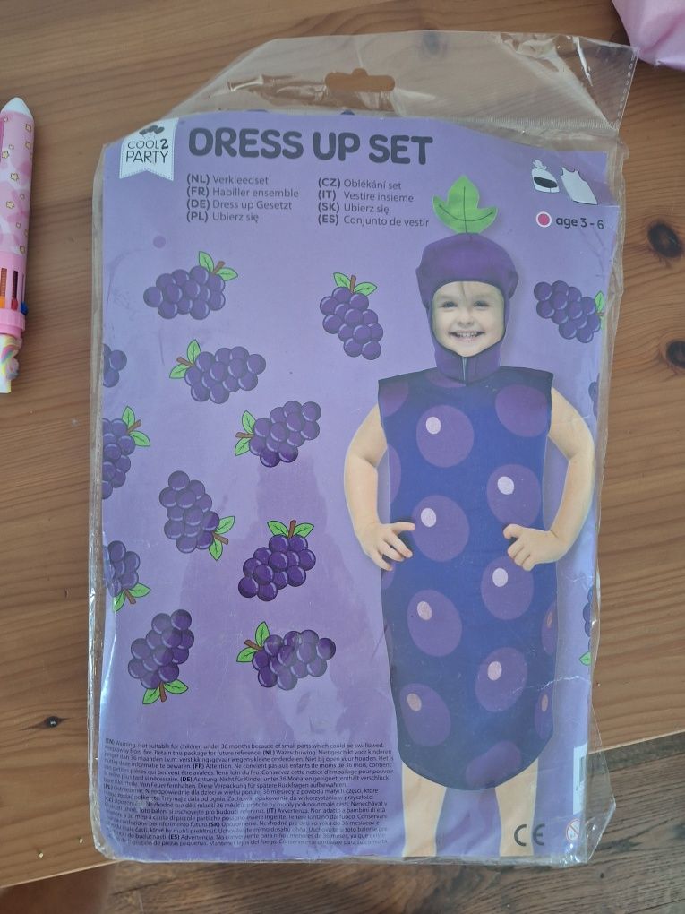 Nowe strój 104 110 przebranie 116 122 winogrono bal jesieni