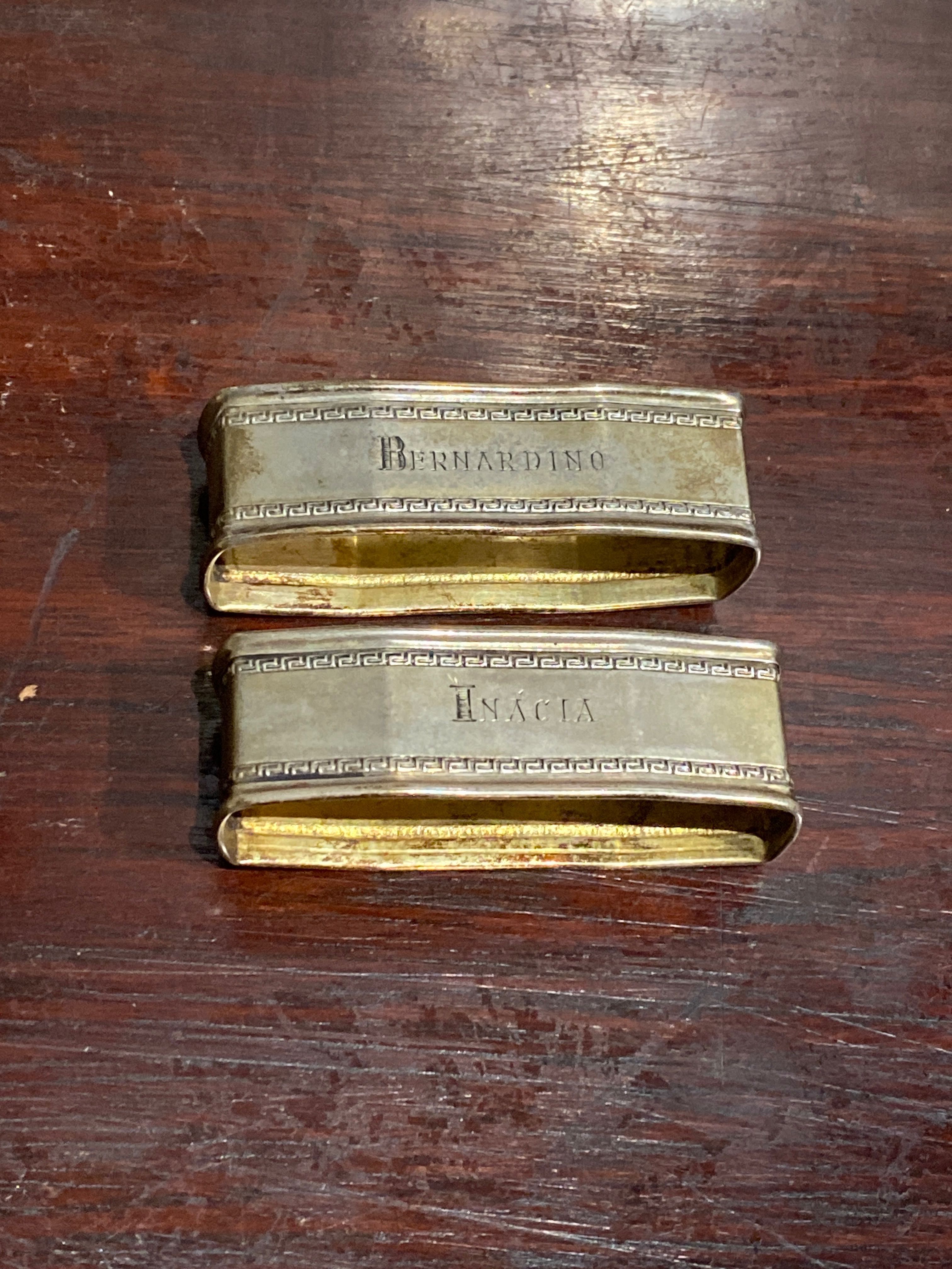 Argolas de guardanapo Prata Portuguesa contrastada 7 cm Centenárias