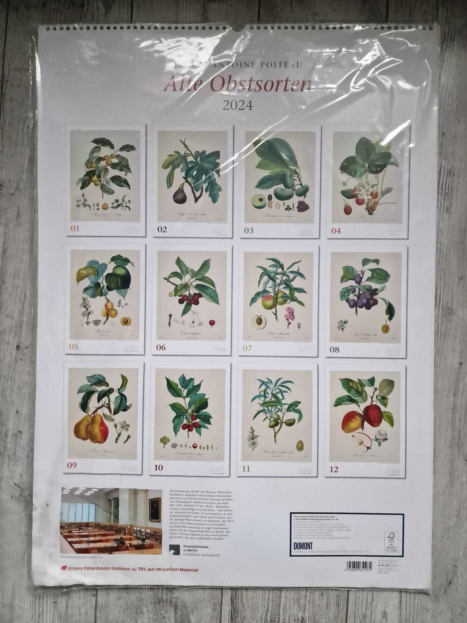Duży Kalendarz ścienny dla fana ogrodnictwa  50x70 cm. rok 2024