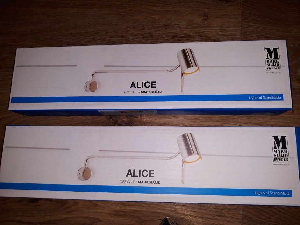 2 x Kinkiet Alice Markslojd metal chrom plus żarówki - nowe