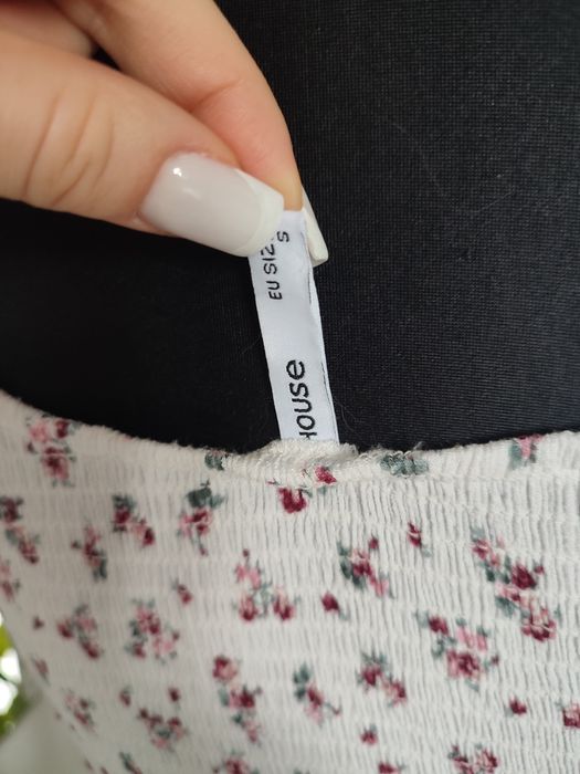 House sukienka biała w kwiatuszki letnia długa MIDI rozmiar 36 S