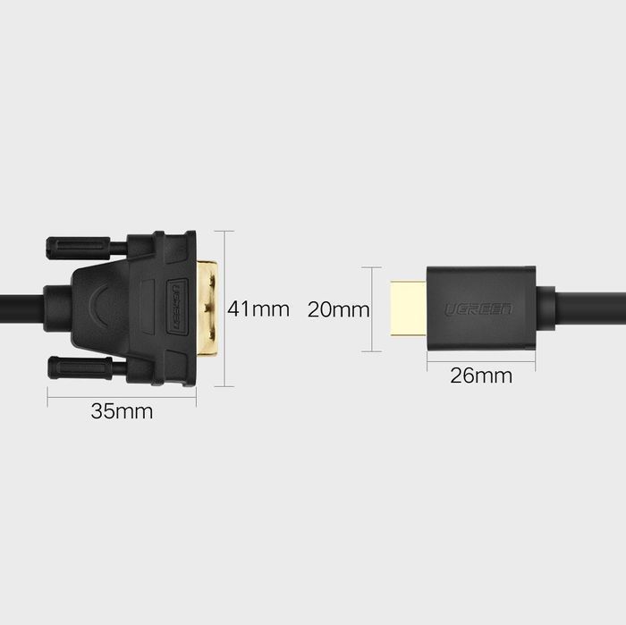 Kabel HDMI - DVI Ugreen 4K 60Hz 1M - Czarny