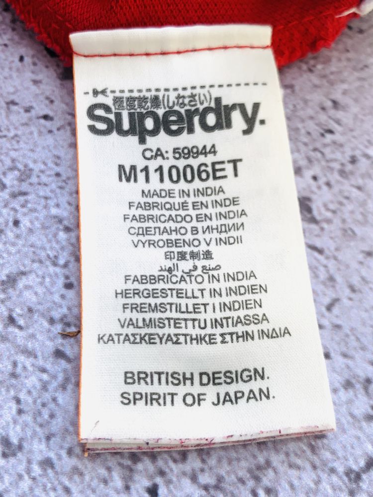 Мужская красная футболка поло  Superdry XL оригинал тениска