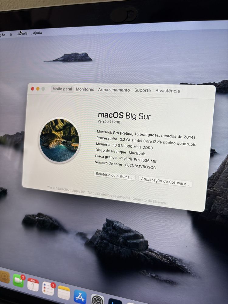 Macbook pro retina i7 15 polegadas