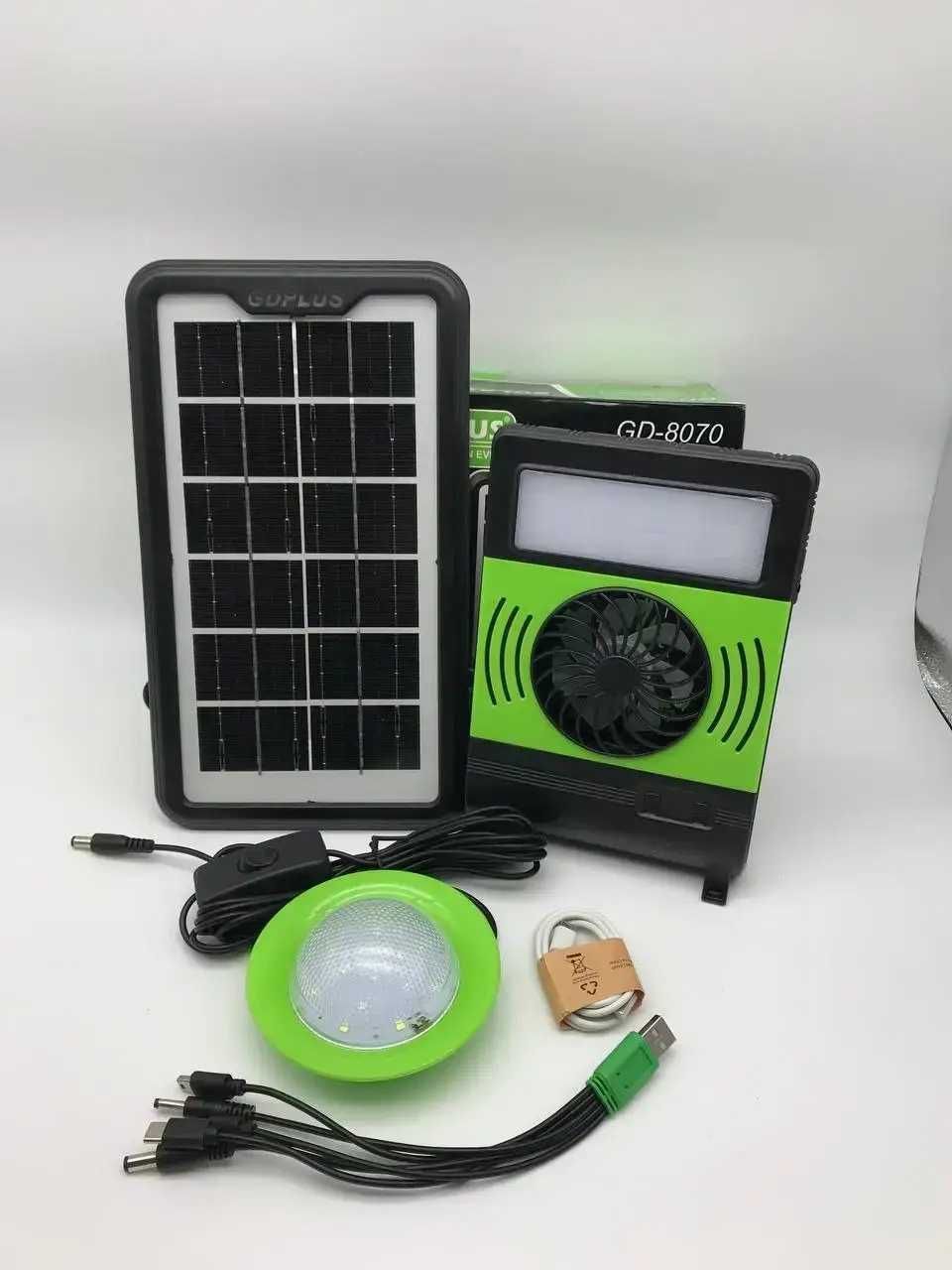 Фонарик аккумуляторный с вентилятором  Solar PowerBank зарядка от сол