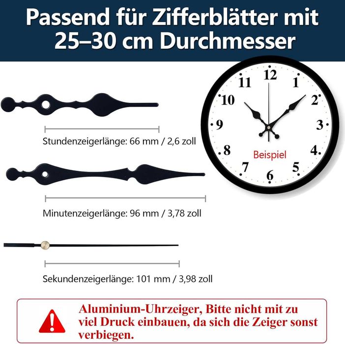 Mechanizm zegarowy z wskaźnikami, cichy kwarcowy mechanizm do zegara