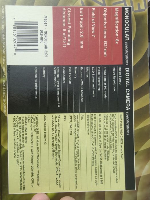 Konus DCB 8 - camara binóculos/monóculo