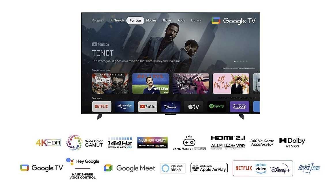 Telewizor TCL 98UHD870 98" 4K 144Hz Google TV Dolby Vision Dolby Atmos