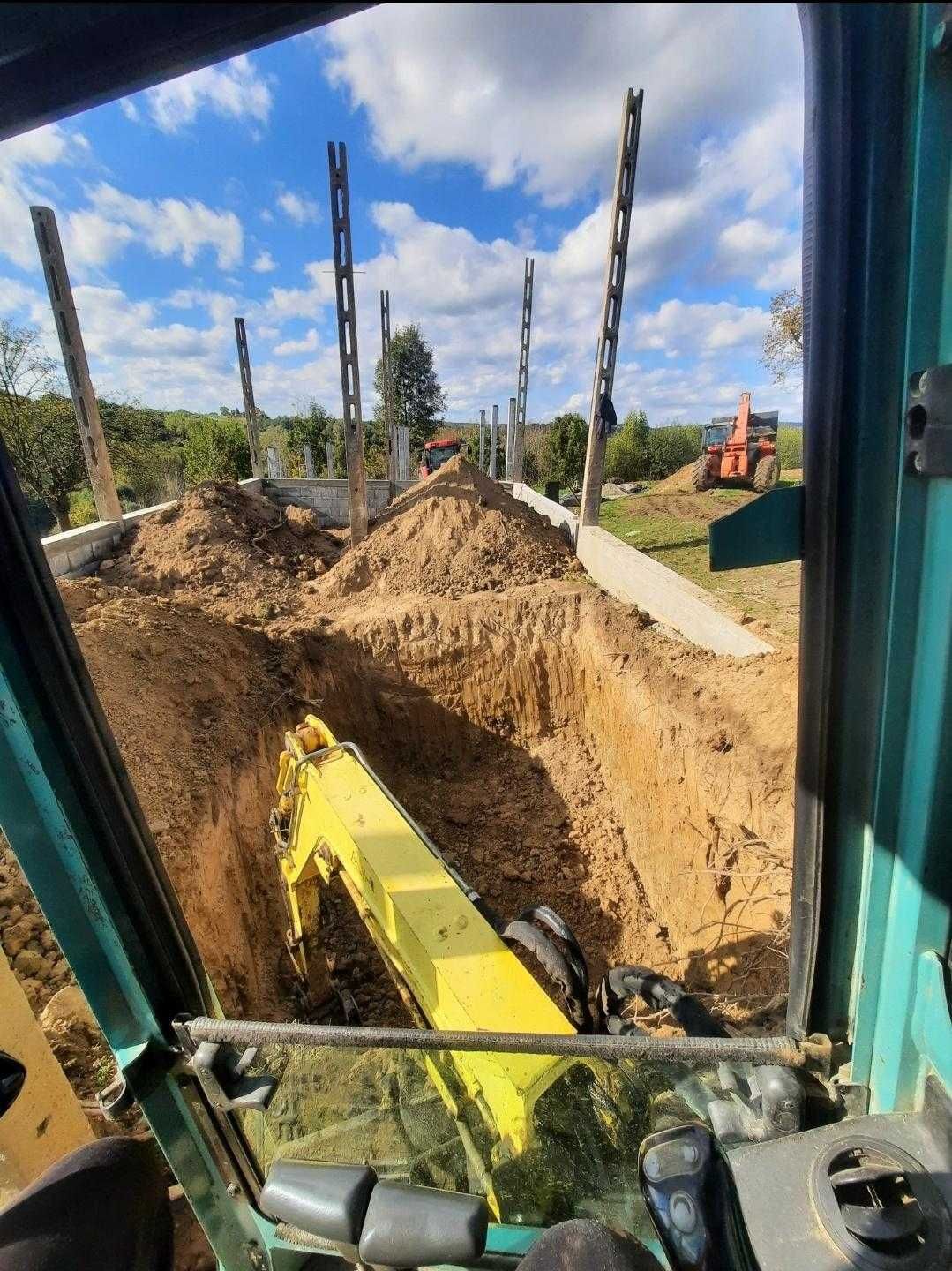 KOPARKA , Usługi koparkowe, roboty ziemne,transport materiałów sypkich