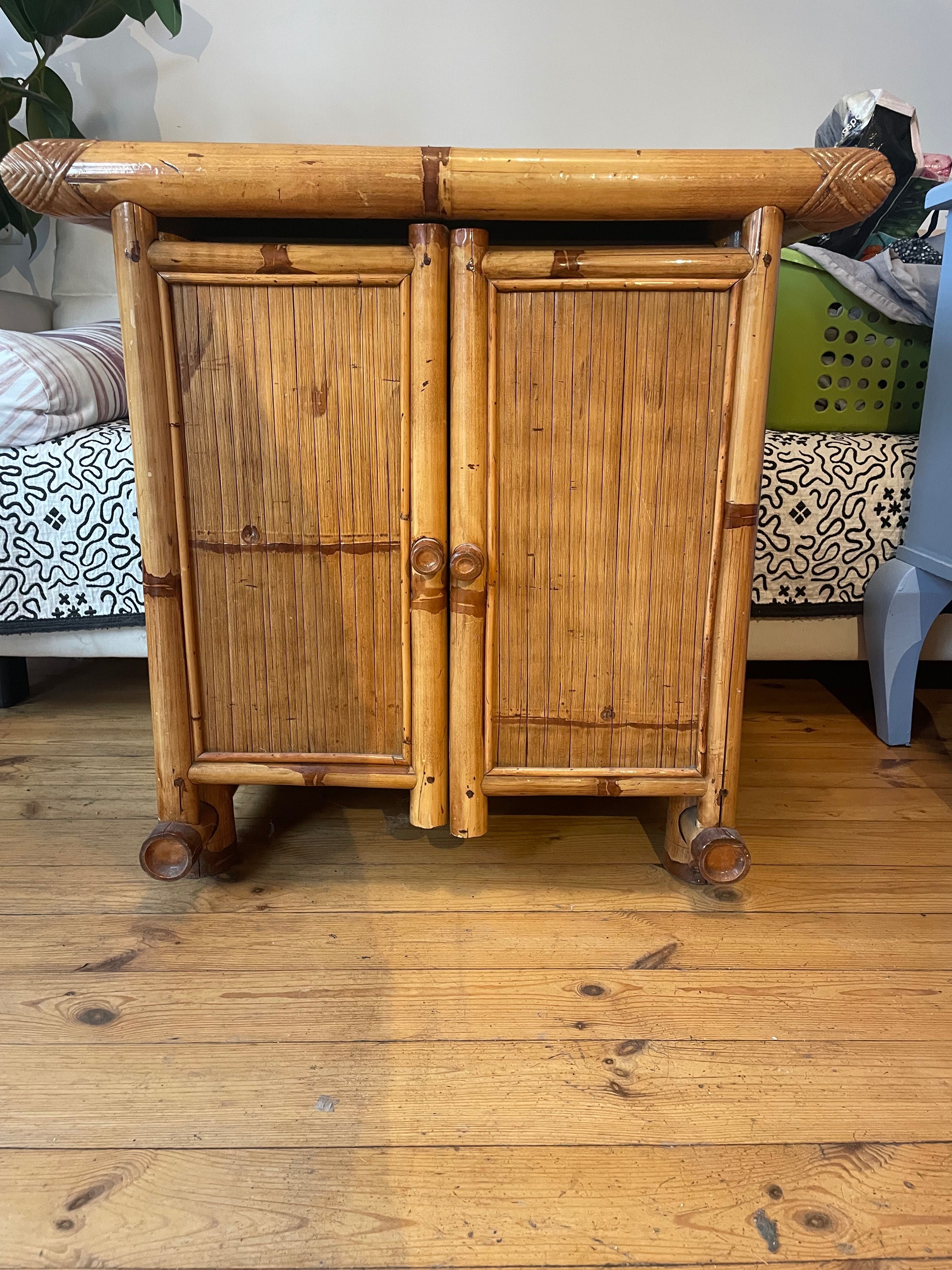 Szafka bambusowa, rattanowa, boho