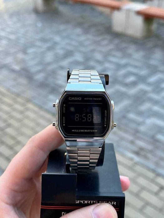 Годинник A168 WEM Silver/Black | Часы касио A159W | Мужские Винтаж AQ