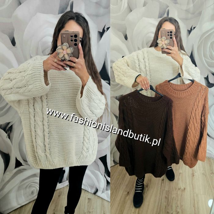 Sweter z szerokimi rękawami