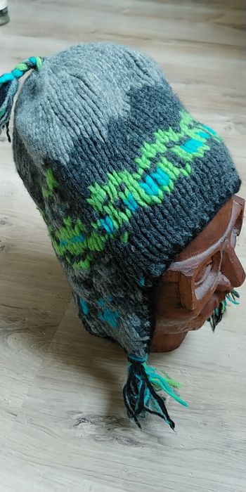 Czapka uszatka wełniana wełna