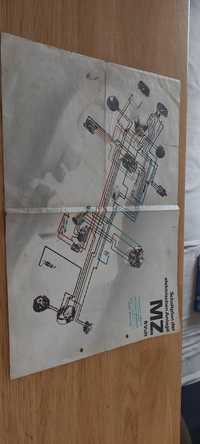 Schemat instalacji elektrycznej motocykla MZ 6 i 12V