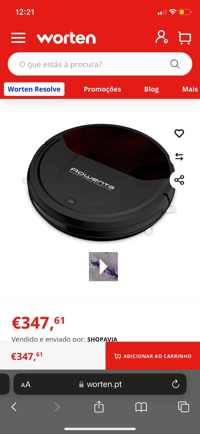 Aspirador Robô ROWENTA Smart Force
