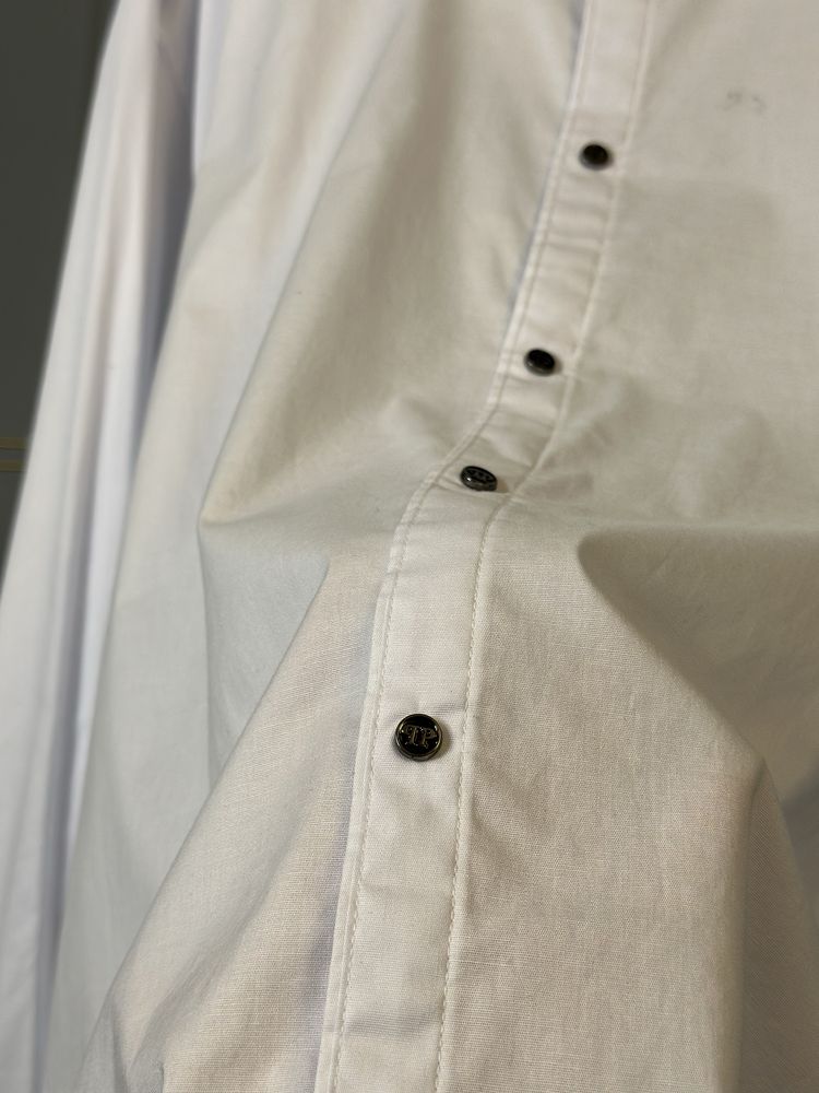 Мужская белая рубашка с длинным рукавом philipp plein большой размер