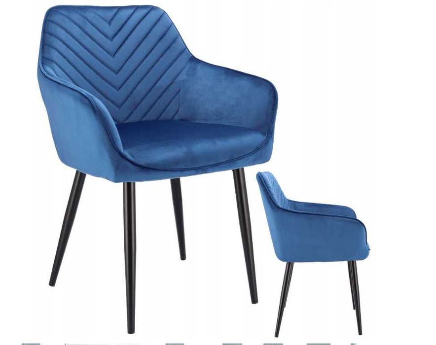 Krzesło welur tapicerowane napoli niebieski JUMIhome
