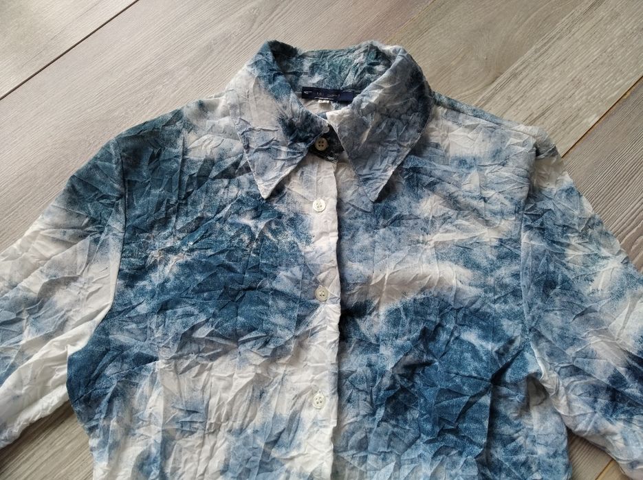 Koszula damska z długim rękawem niebiesko biała vintage blue sand M/38
