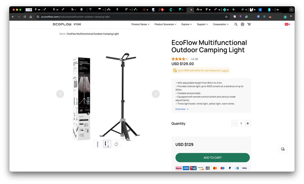 Освещение для кемпинга EcoFlow Multifunctional Outdoor Camping Light