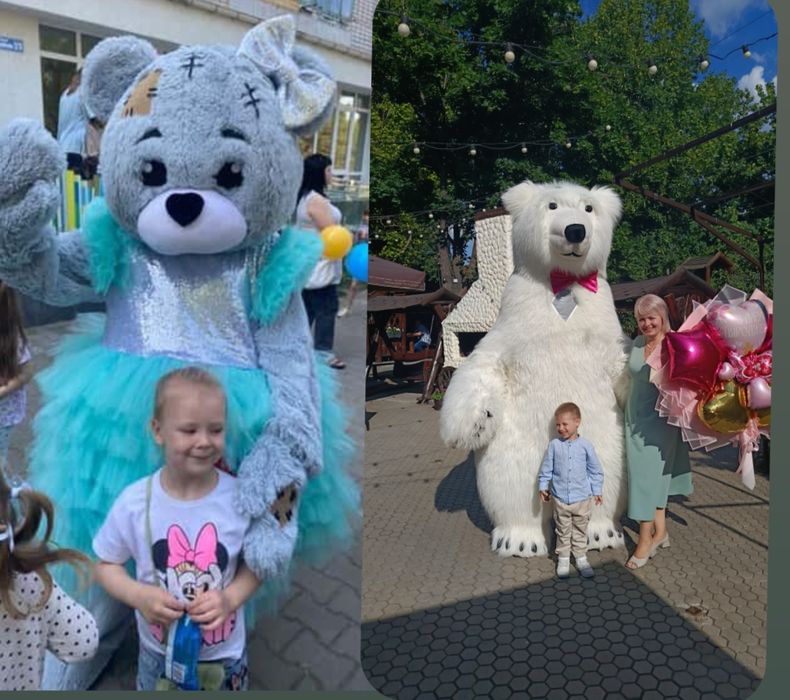 Аніматори,Рожевий та білий Ведмідь,Лабубу,Зайка,пес Патрон,Киця,Тедді
