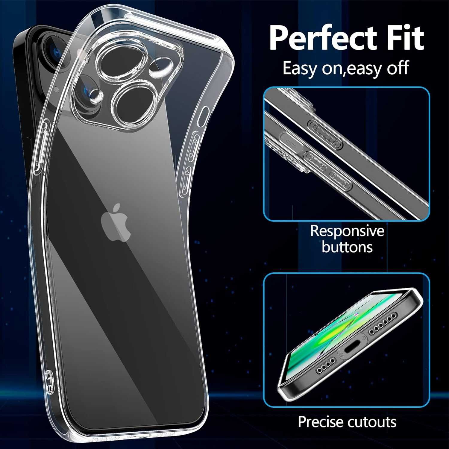 ETUI do iPhone 14 + szkła hartowane Qasyfanc silikonowe NOWE w943