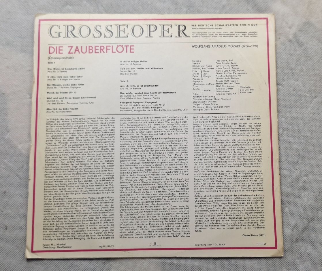 Winyl Mozart - Grosse Oper - Die Zauberflöte