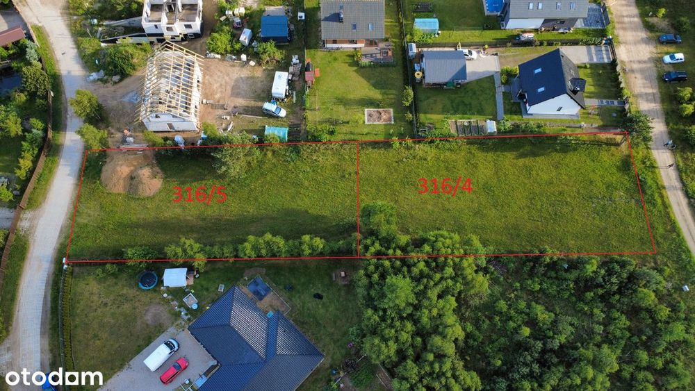Działki budowlane 994m² i 989m² w Domatówku