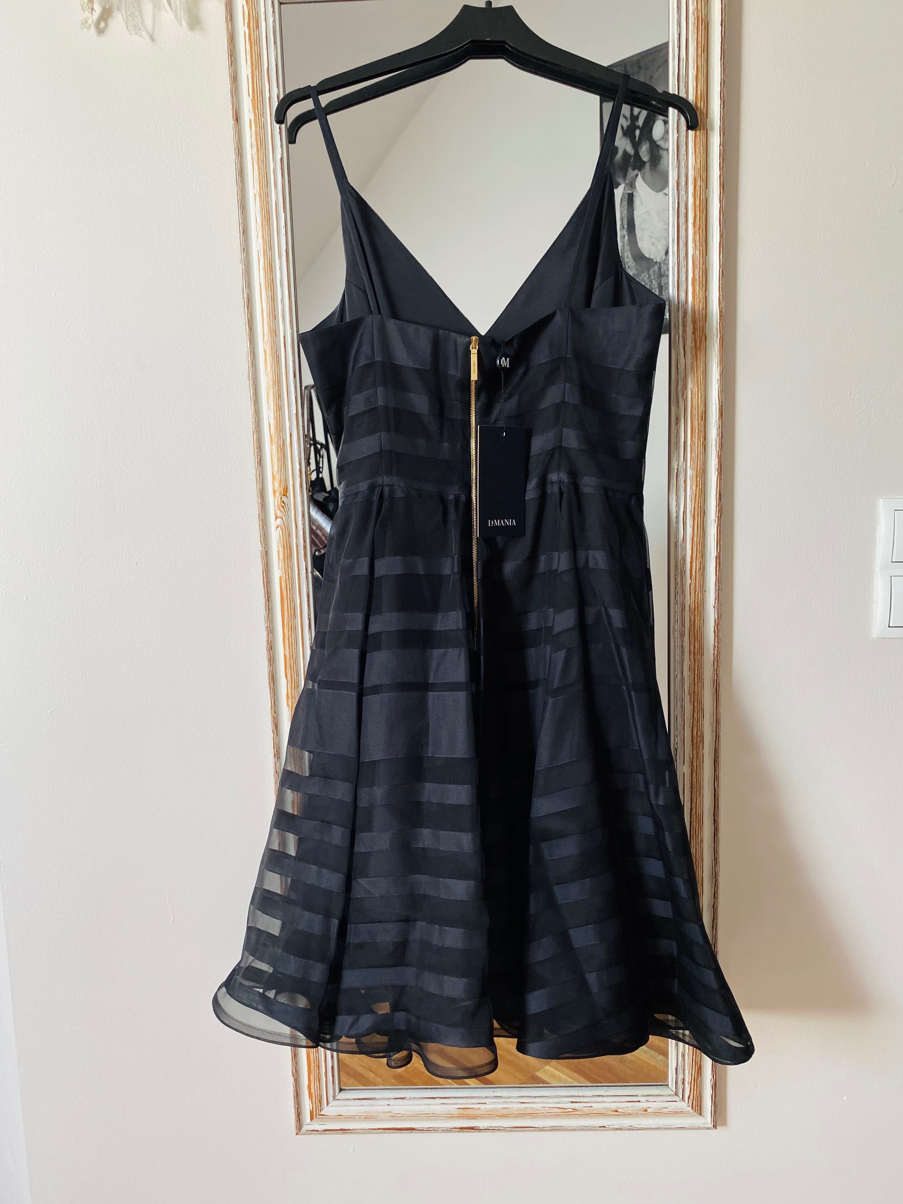 NOWA Sukienka mini elegancka wieczorowa imprezowa tiulowa La Mania M