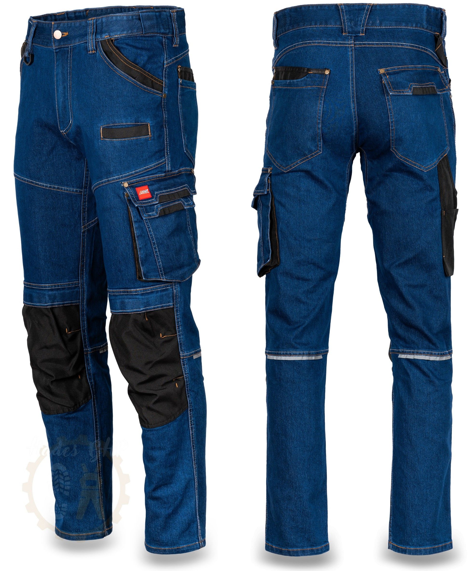 SPODNIE ROBOCZE do pasa jeans stretch elastyczne slim mocne BHP 46 / S