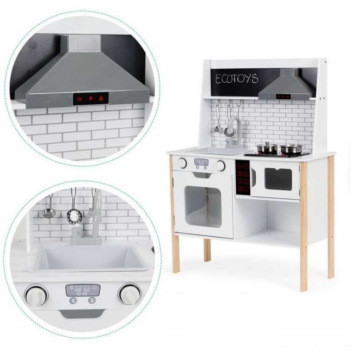 Кухня дитяча дерев'яна Ecotoys PLK537, звукові та світлові ефекти