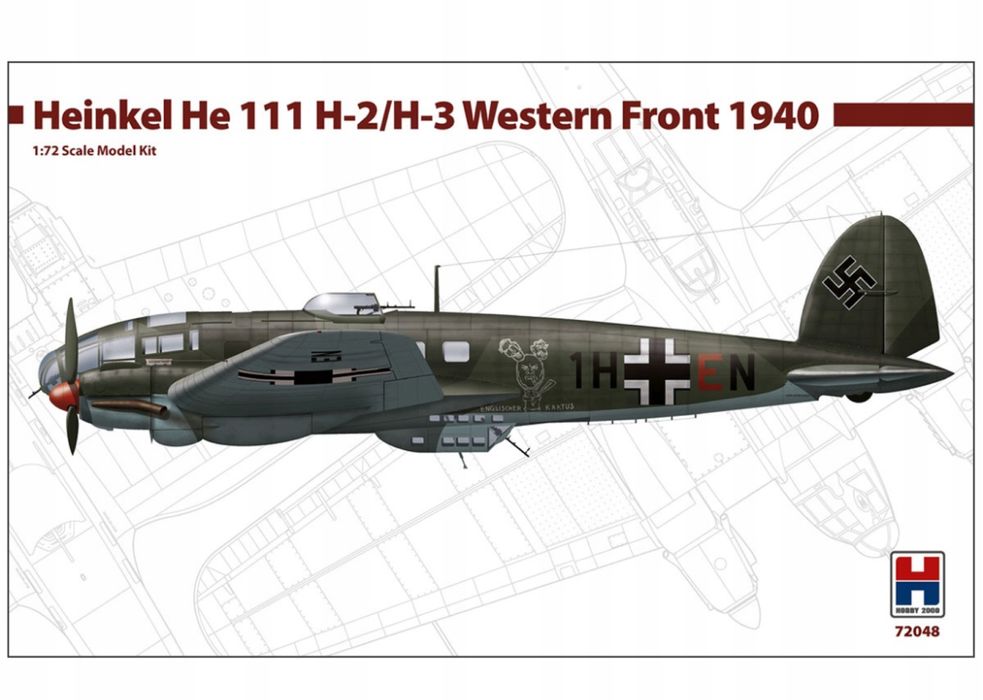 Samolot Heinkel He 111 H-2/H-3 model 72048 Hobby 2000