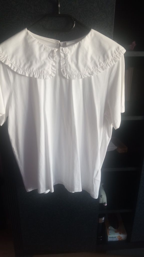 Biała bawełniana koszulka damska L