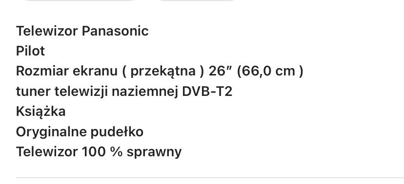 Telewizor Panasonic 26cali
