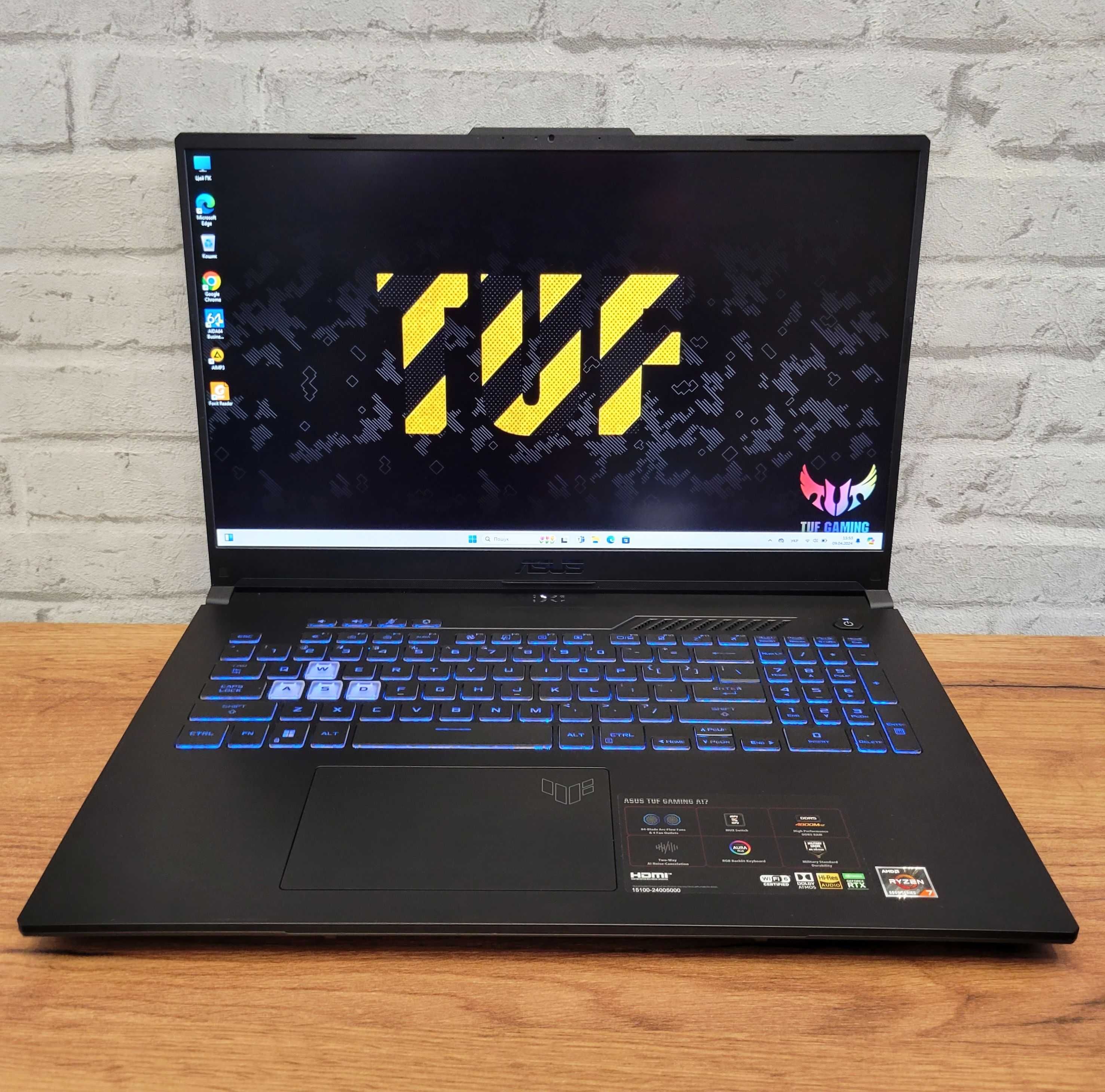 Игровой ноутбук 2023р Asus TUF 17.3"144гц\Ryzen 7-6800H\RTX3050ti\DDR5