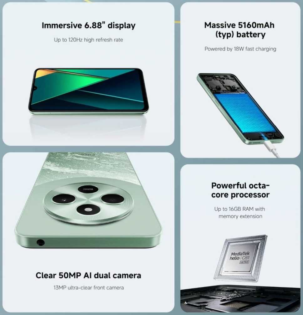 Xiaomi Poco C75 8/256GB NFC (Global Version) Black Green Gold