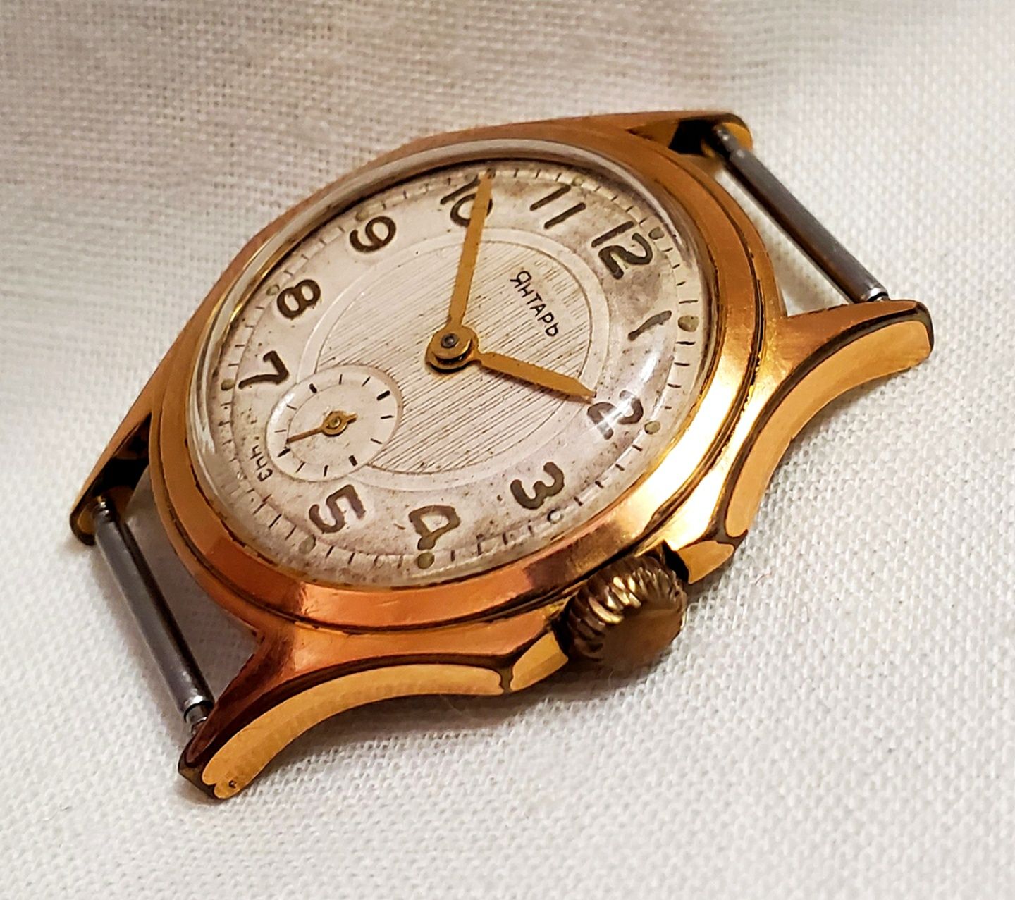 Часы "Янтарь" в позолоте корпус Au-20 1960 года механизм ЧЧЗ ссср