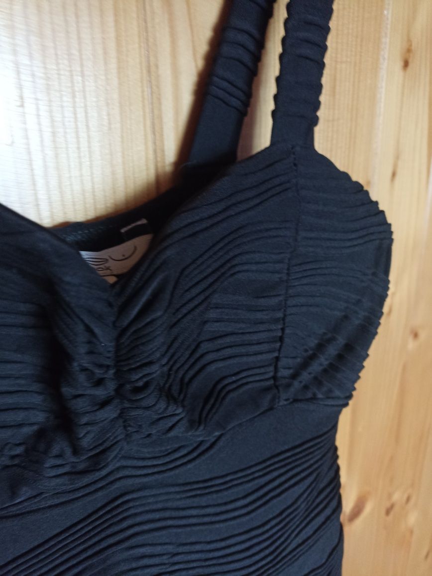Czarna sukienka mini ramiączka r. S New Look jak nowa mała czarna