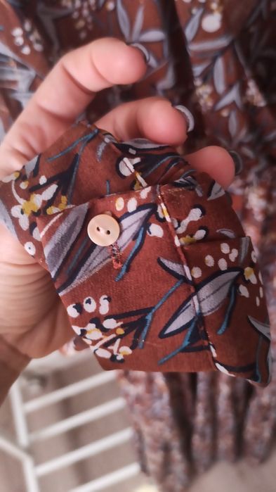 Piękna boho Vintage maxi M sukienka jesienna