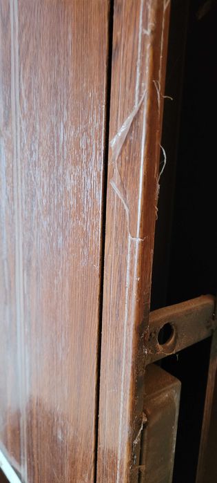 Drzwi zewnętrzne metalowe zloty dąb 90 prawe klamka wkładki szyld kotw