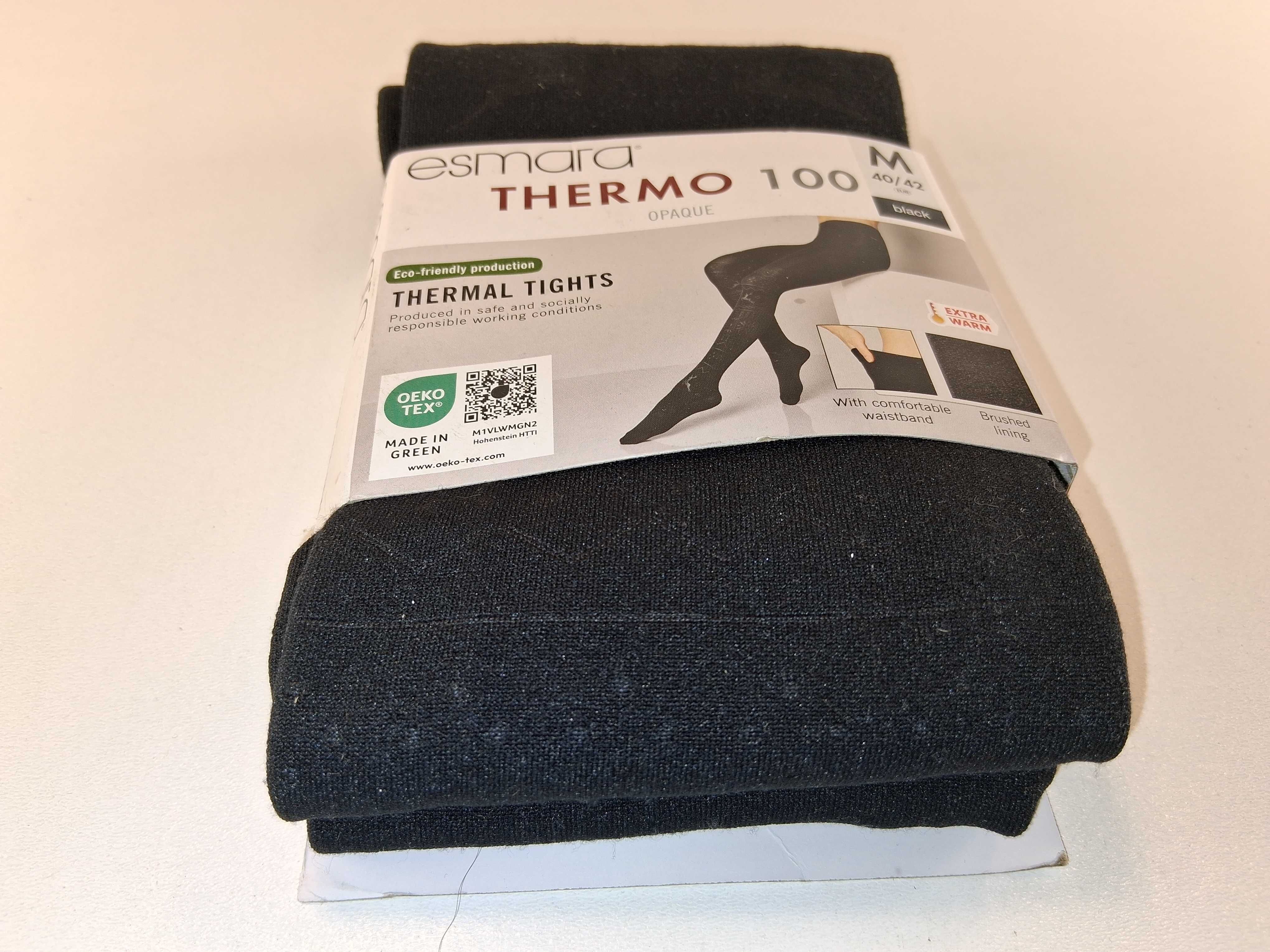 A065 Esmara Thermo 100 Rajstopy Termiczne Damskie Czarne M 40/42