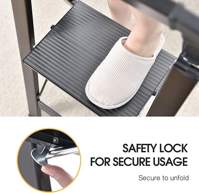 3-stopniowa aluminiowa drabina z uchwytem KINGRACK czarna