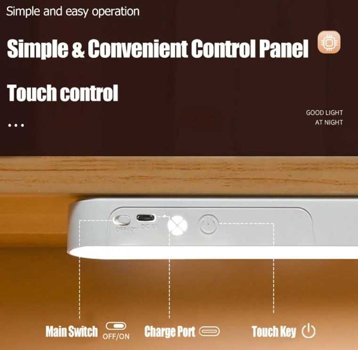 Аккумуляторная лампа светильник с пультом  датчик движения, фонарь USB