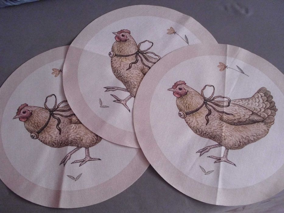 serwetki podkładki maty wielkanocne na stół komody kura wyprzedaż teks