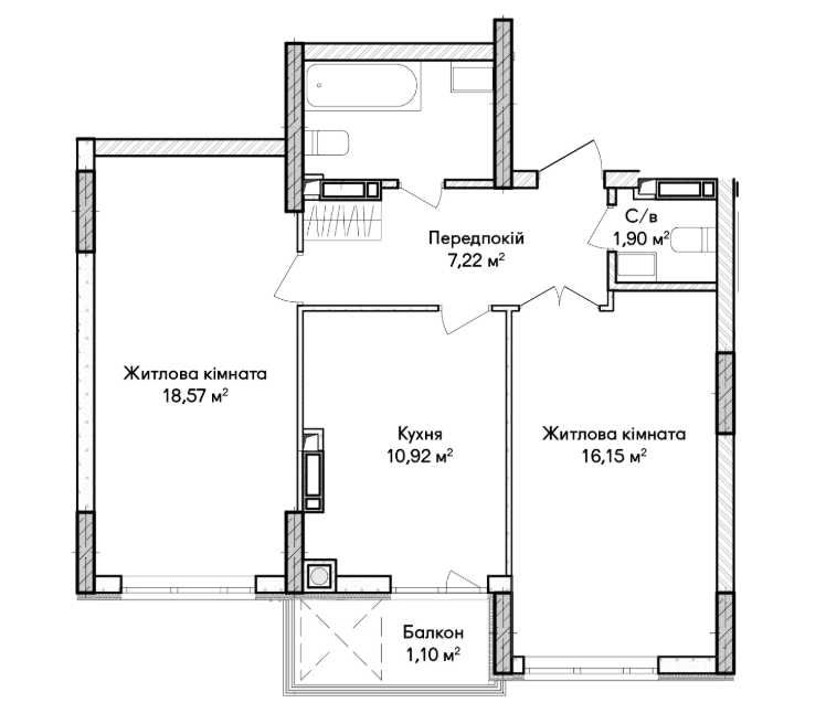 Двокімнатна квартира для комфортного життя вашої родини! єОселя