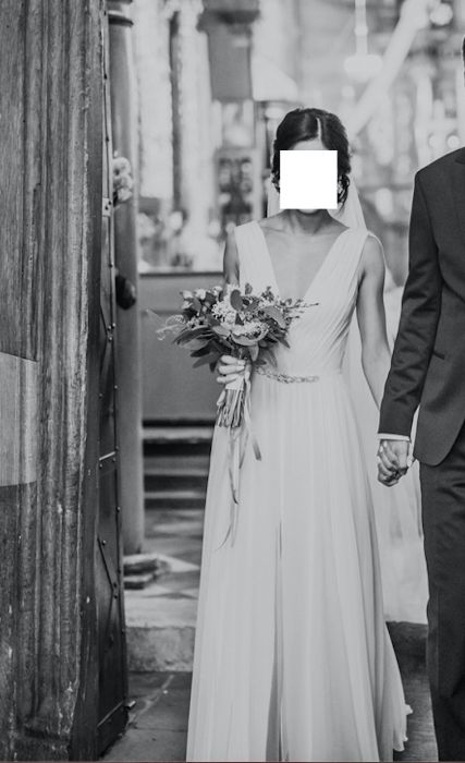 Viola Piekut Jedwabna suknia ślubna -z rozcięciem XS