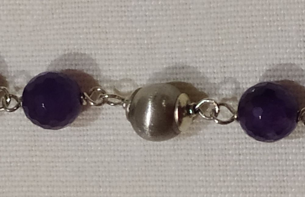 Colar em prata e pedras ametistas Eugénio Campos