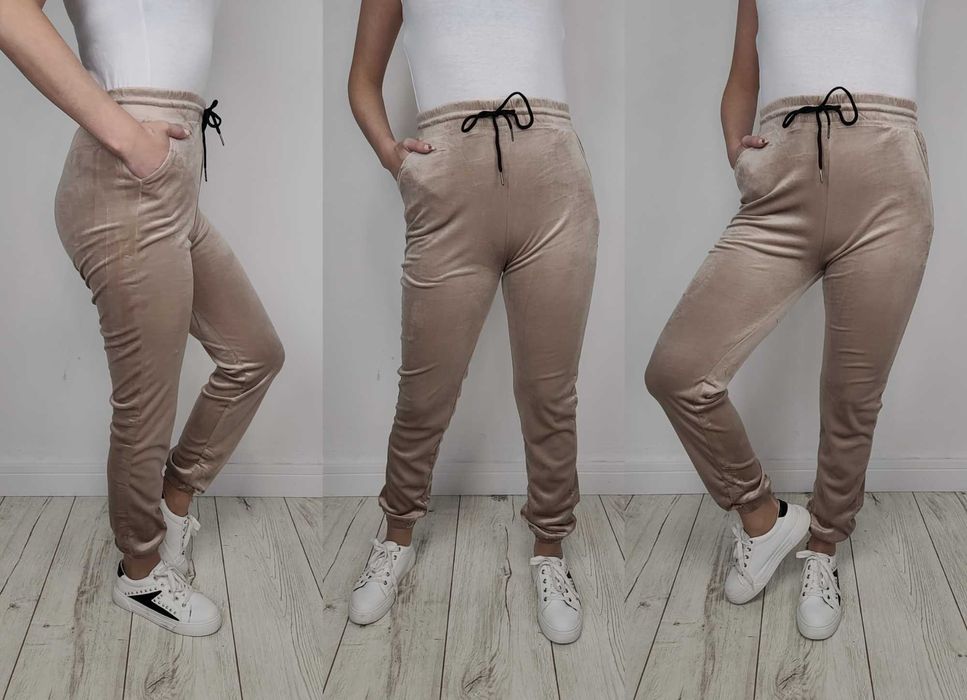 Spodnie welur DRESY welurowe DRES L/XL