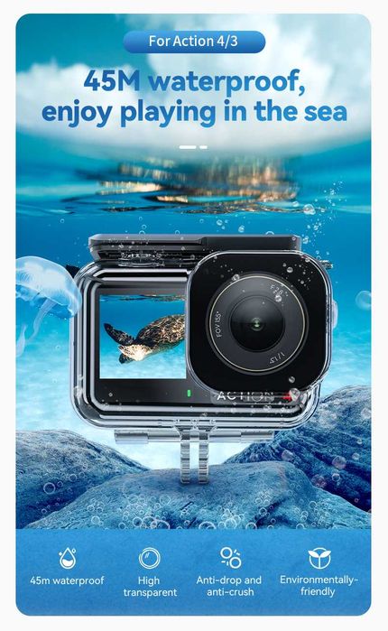 TELESIN 45M obudowa do nurkowania dla DJI OSMO Action 3/4/5 PRO