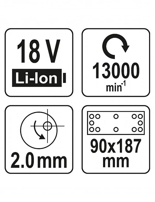 Szlifierka Oscylacyjna Aku. 90x187mm 18v Body Yato
