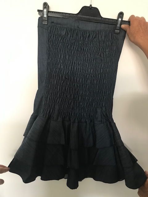 Vestido Azul Folhos XL como NOVO